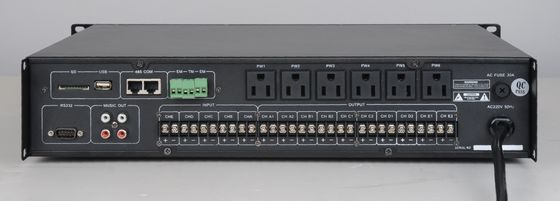 Sistem Alamat Publik 4GB Intelligent Black Controller Amplifier 115V Power Supply