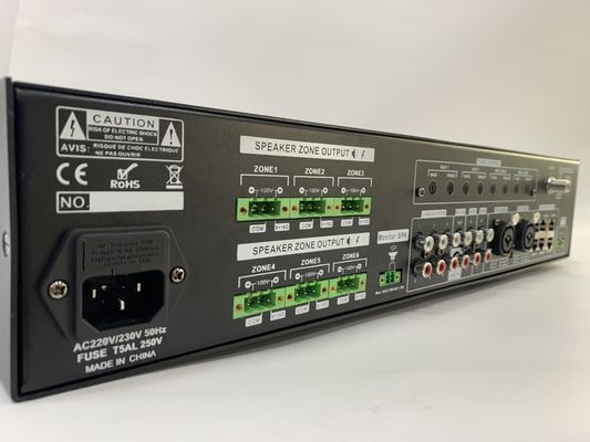 6*120W Audio Matrix Amplifier 6 Saluran Sistem Pa Mengatur Rasio 70dB S/N