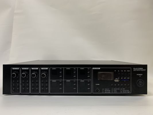 6*120W Audio Matrix Amplifier 6 Saluran Sistem Pa Mengatur Rasio 70dB S/N