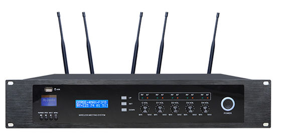 Sistem Konferensi Nirkabel Isi Ulang UHF Master Controller Baterai LIPO Isi Ulang