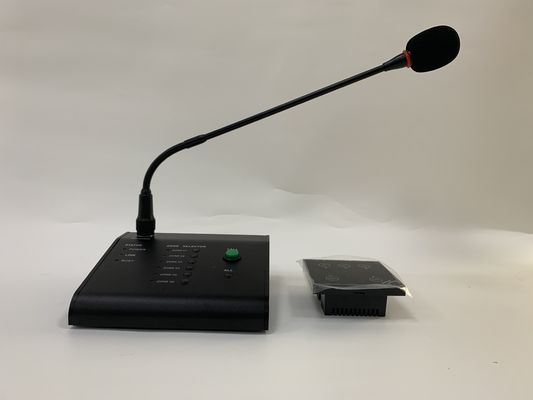 6 Zona Sistem Mikrofon Paging Panggilan Gooseneck Jarak Jauh Untuk Amplifier Matriks Audio