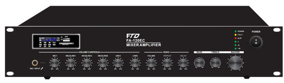 OEM RoHS PA System Amplifiers 120W Amp Koneksi Serbaguna Untuk Hotel BGM