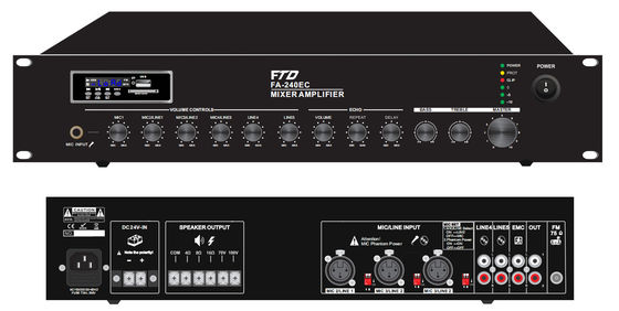 Amplifier Sistem Pa Alamat Publik Kecil 240W Untuk Pasar Super