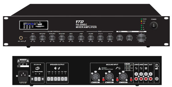 19in Rack Mount PA System Amplifier Penguat Daya 350W Untuk Sekolah