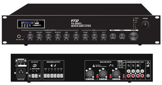 OEM 500W 100V PA System Amplifier Dengan ECHO Mixer Amp Overload Protection