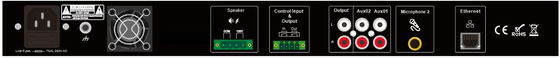 Black IP Network PA System 100V 500W Network Amplifier Dengan Audio Decoder