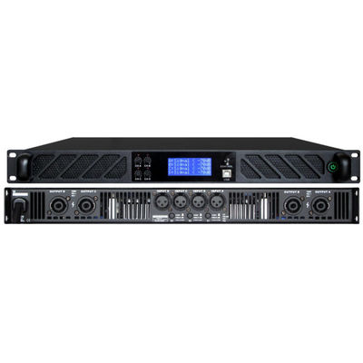 Black AC180V 4 Channel Pro Audio Amplifier Kelas D Amp Untuk Teater Dan Bioskop
