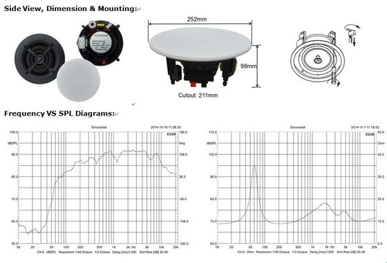 Speaker Langit-Langit Tanpa Bingkai 6&quot; (40-20-10 Watt, 100V &amp; 8Ohm) Pa Speaker