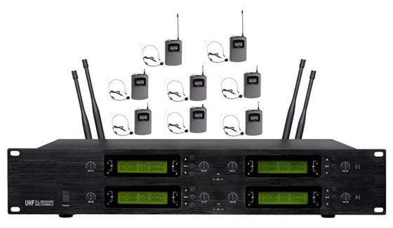Sistem Konferensi Nirkabel UHF 8 Saluran Sensitivitas Tinggi Tahan Lama