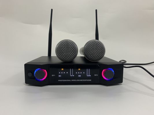 Kontrol Volume Speaker PA Profesional Sistem Mikrofon Nirkabel UHF Dengan Speaker Bluetooth