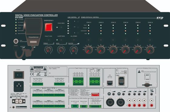 Zone Evac Controller Sistem Alarm Suara Built - In 500W Class - D Amplifier
