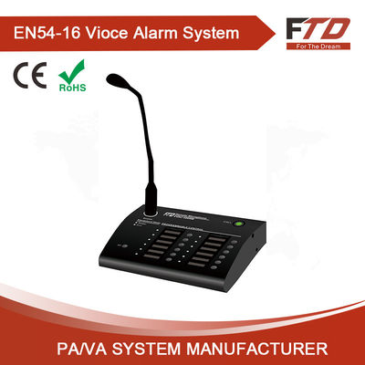 Produk Sistem Alarm 12 Zona Paging Mikrofon Sistem Evakuasi Suara Digital